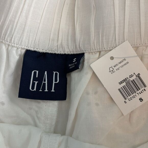 GAP White Eyelet Shorts NWT 100% Cotton Elastic Waist Summer Boho Cottagecore, S - Picture 6 of 7
